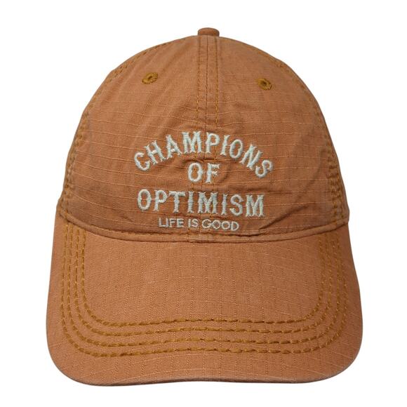 Life Is Good Other - Champions Of Optimism Slideback Hat Brown One Size Solid Life Is Good